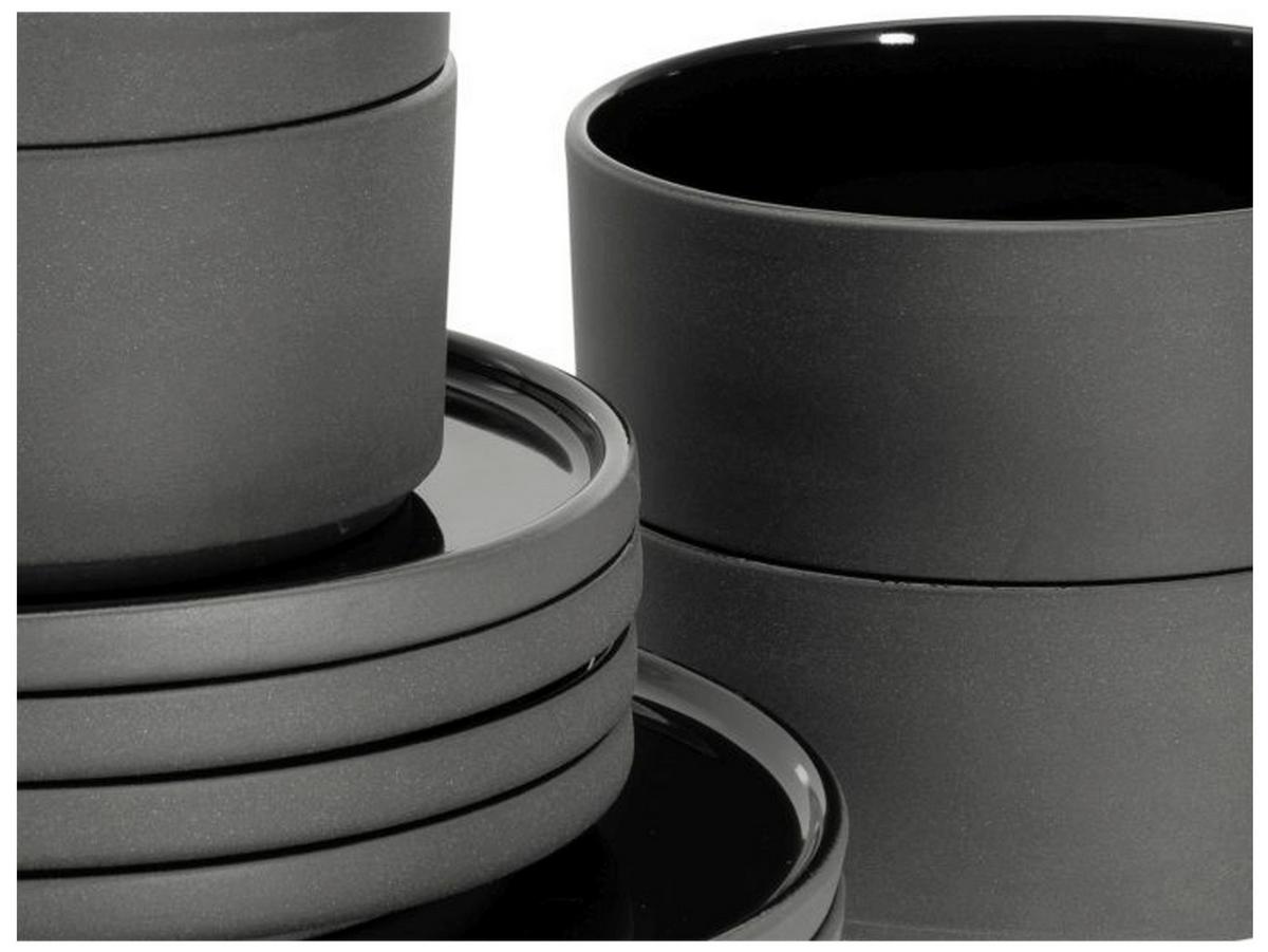 Kaffeebecherset Futuro Schwarz L: 22,5 cm - Schwarz, Basics, Keramik (22,5/22,5/13,5cm) - Creatable