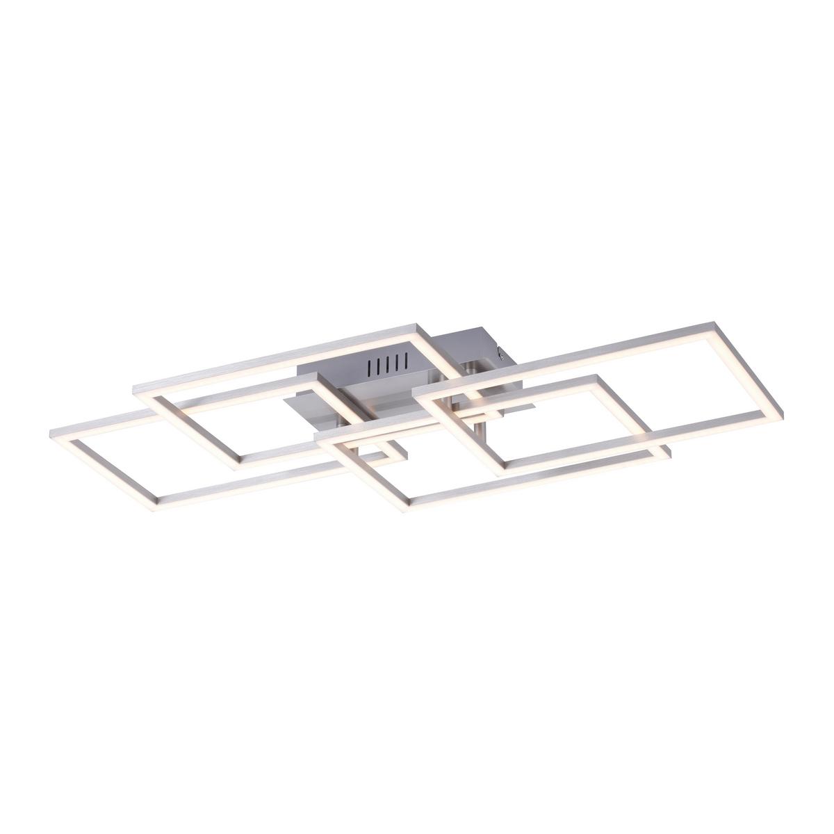 LED-Deckenleuchte Iven L: 70 cm dimmbar mit Memory-Funktion - Alufarben, Design, Kunststoff/Metall (70/34,5/9,5cm)