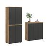 Garderobenschrank Scarpa Eiche Dekor, Anthrazit B:140cm - Eichefarben/Anthrazit, Design, Holzwerkstoff (190/175/37cm) - Livetastic