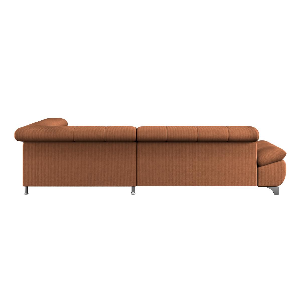 Ecksofa Mit Schlaffunktion Gemini Terracotta 312x234 Cm - Chromfarben/Terracotta, KONVENTIONELL, Textil (312/234cm)