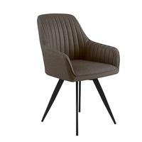 Stuhl Bella Webstoff Braun, 360° drehbar - Schwarz/Braun, KONVENTIONELL, Textil/Metall (63/90/61cm)