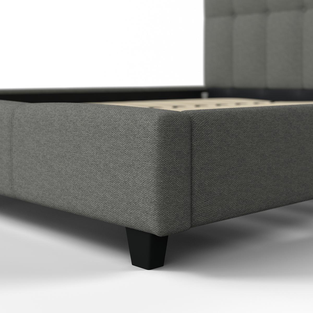 Čalouněná postel FREDERICO 180x200, světle šedá - černá/světle šedá, Moderní, kov/dřevo (180/200cm) - Bessagi Home