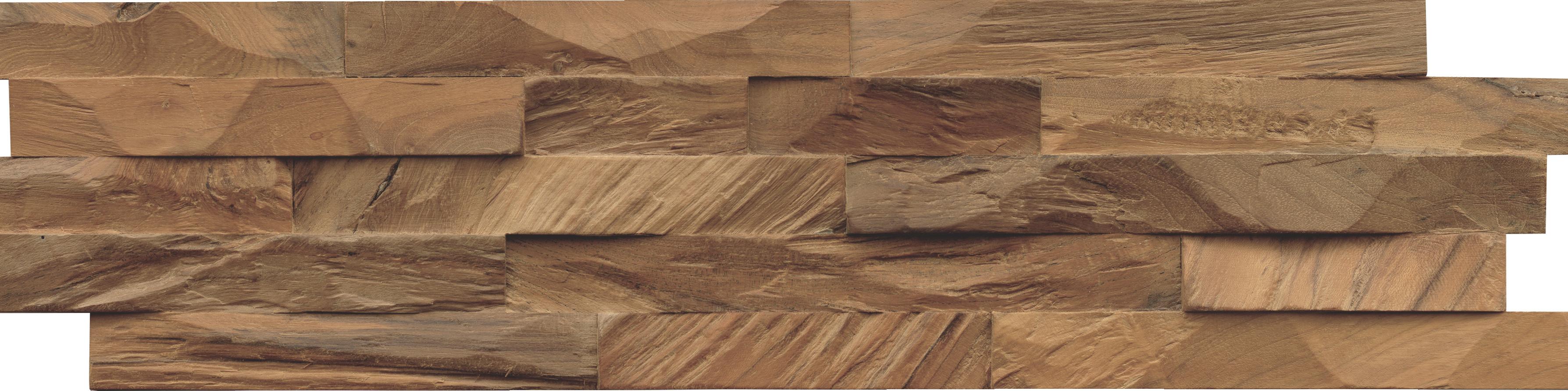 Wandverkleidung Teak Diamond Natur - Braun, Basics, Holz (61/15/2cm)