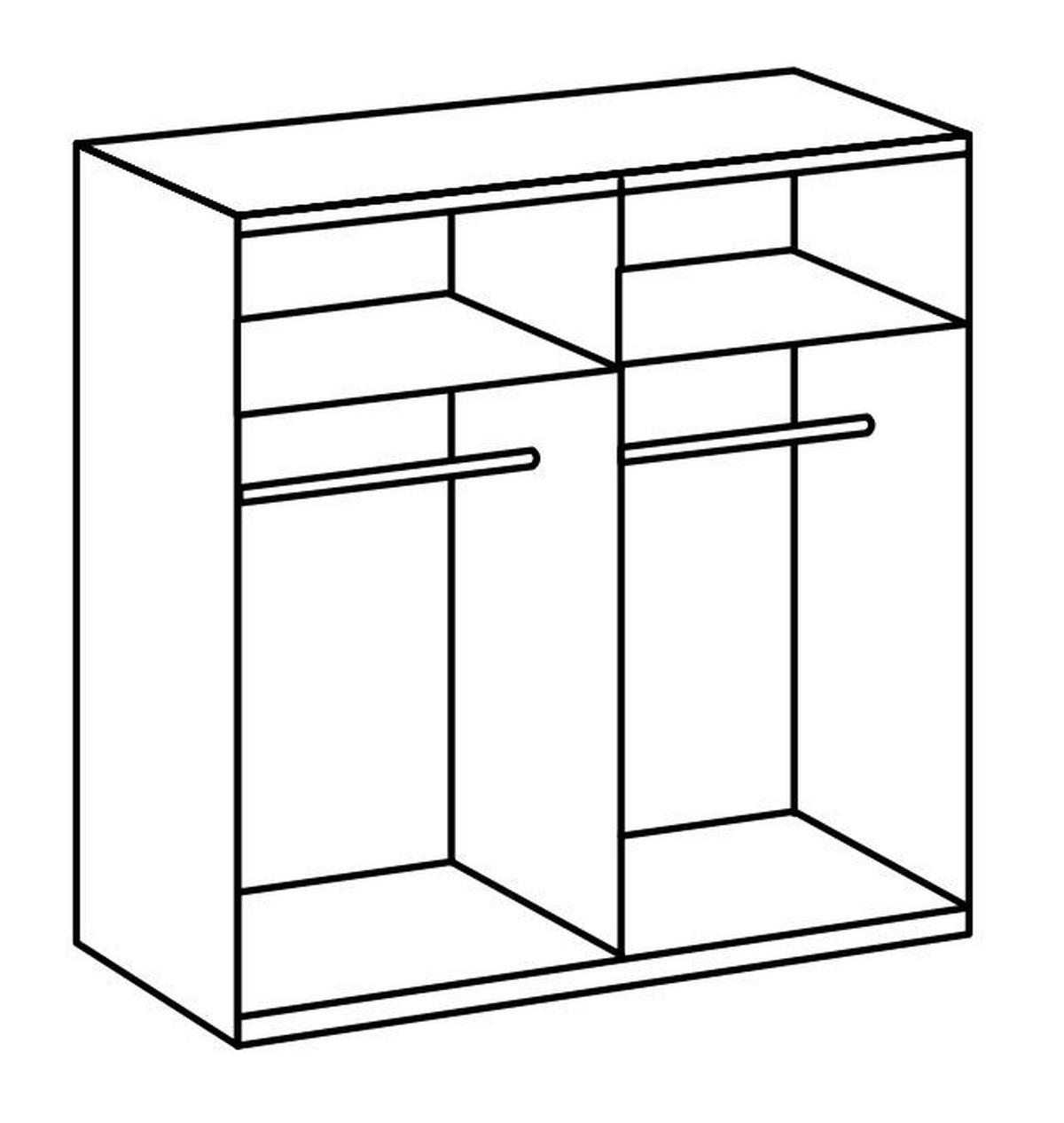 Schwebetürenschrank B: 200 Cm Level Grau/weiß - Weiß/Grau, MODERN, Holzwerkstoff (200/216/65cm) - MID.YOU