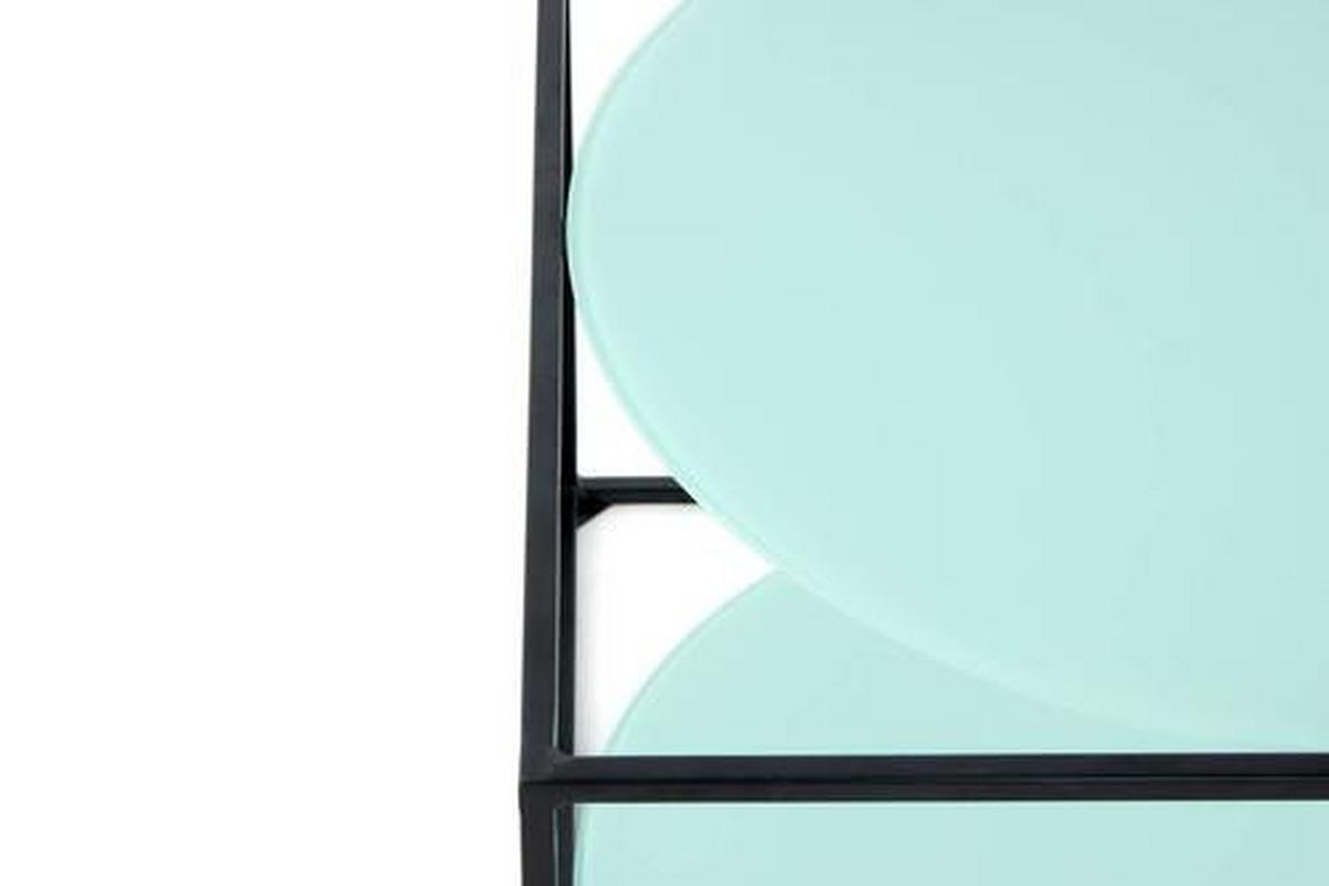 Beistelltisch In Würfelform Cody, Grün/schwarz - Schwarz/Grün, Basics, Glas/Metall (50/50/36cm) - Kayoom