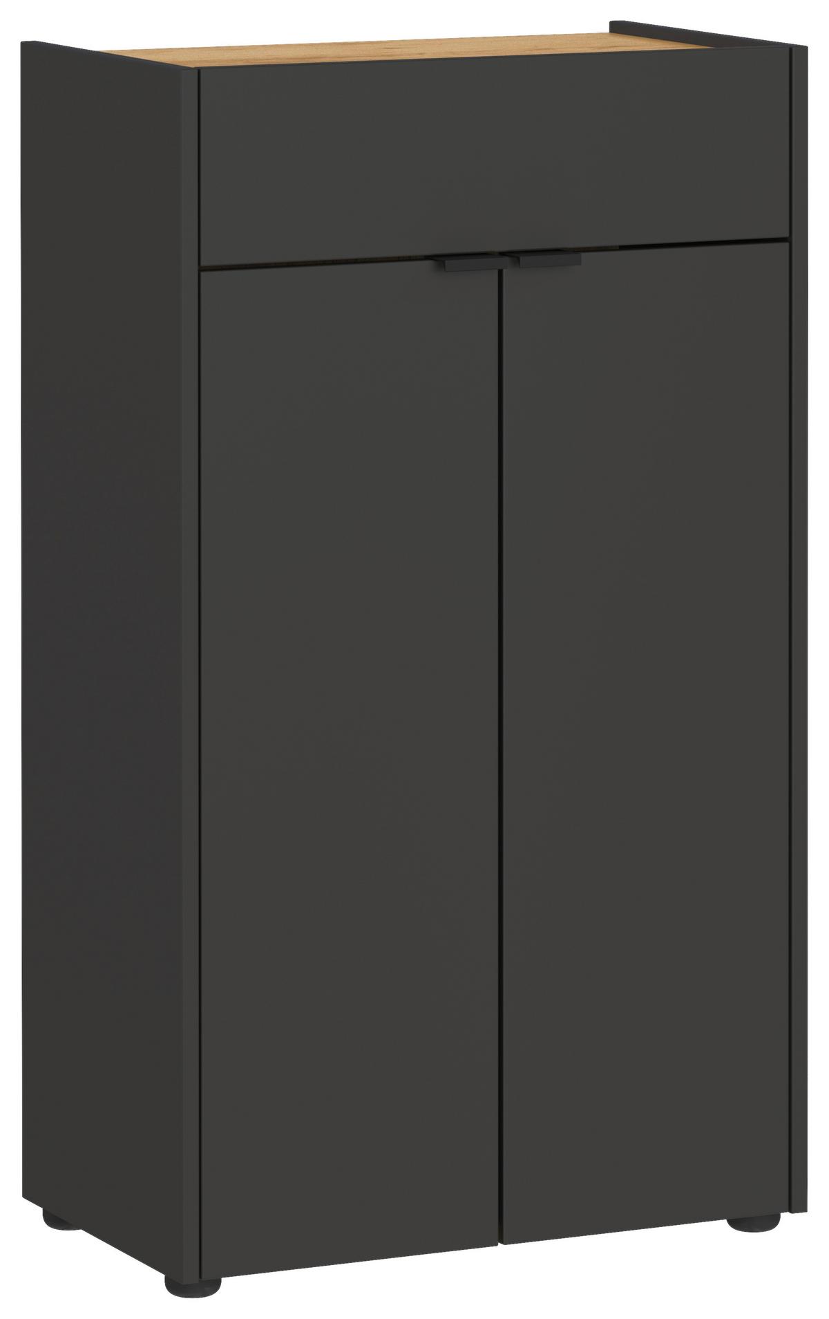 Badezimmer Forano Graphitfarben/Eichefarben - Eichefarben/Schwarz, MODERN, Holzwerkstoff (151cm) - Germania