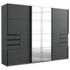 Schwebetürenschrank B: 270 cm Saigon Graphitfarben / Schwarz - Klar/Anthrazit, KONVENTIONELL, Glas/Holzwerkstoff (270/210/64cm) - MID.YOU