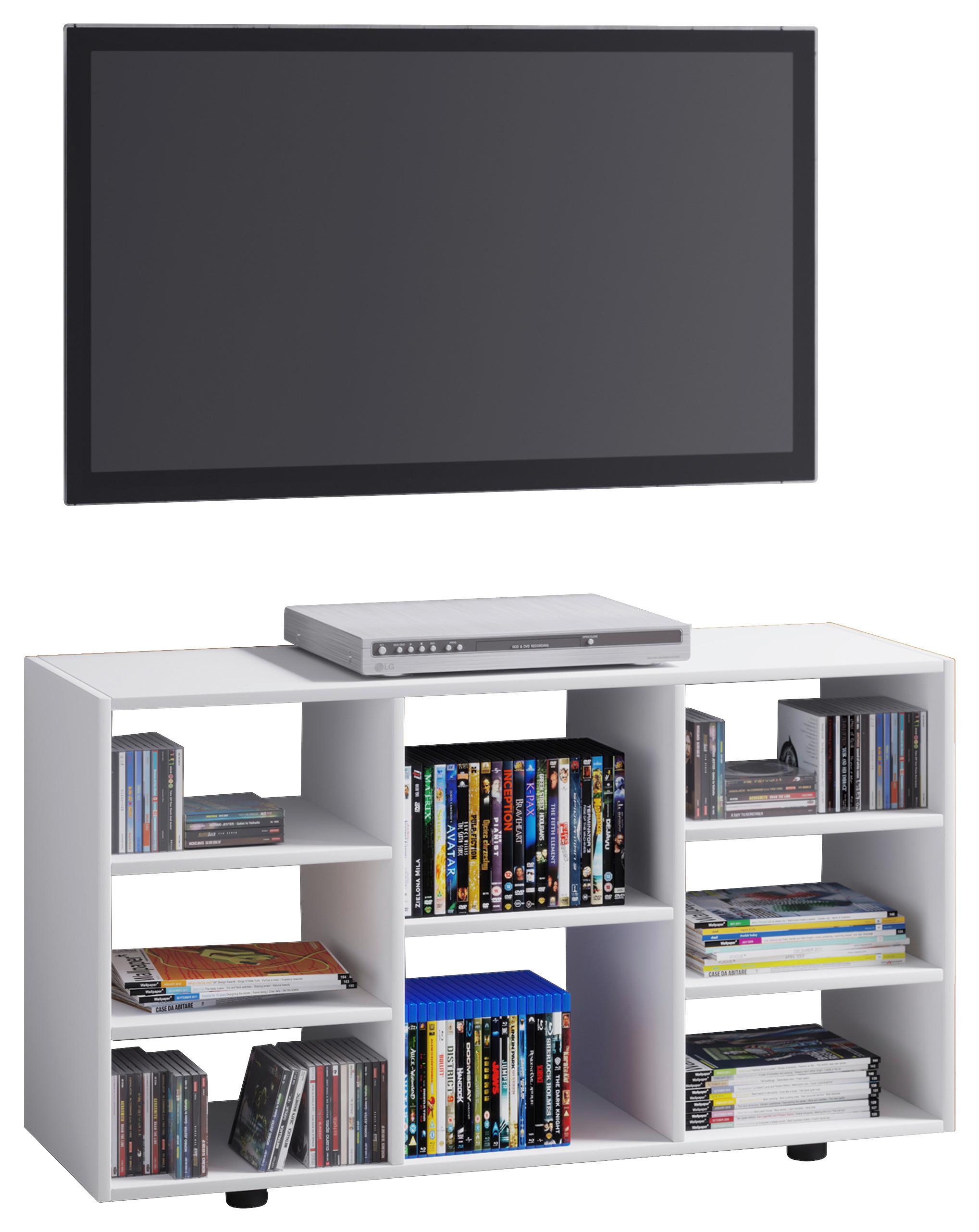 TV-Rack Fetino Weiß B: 114 cm - Schwarz/Weiß, MODERN, Holzwerkstoff (114/60/40cm) - MID.YOU