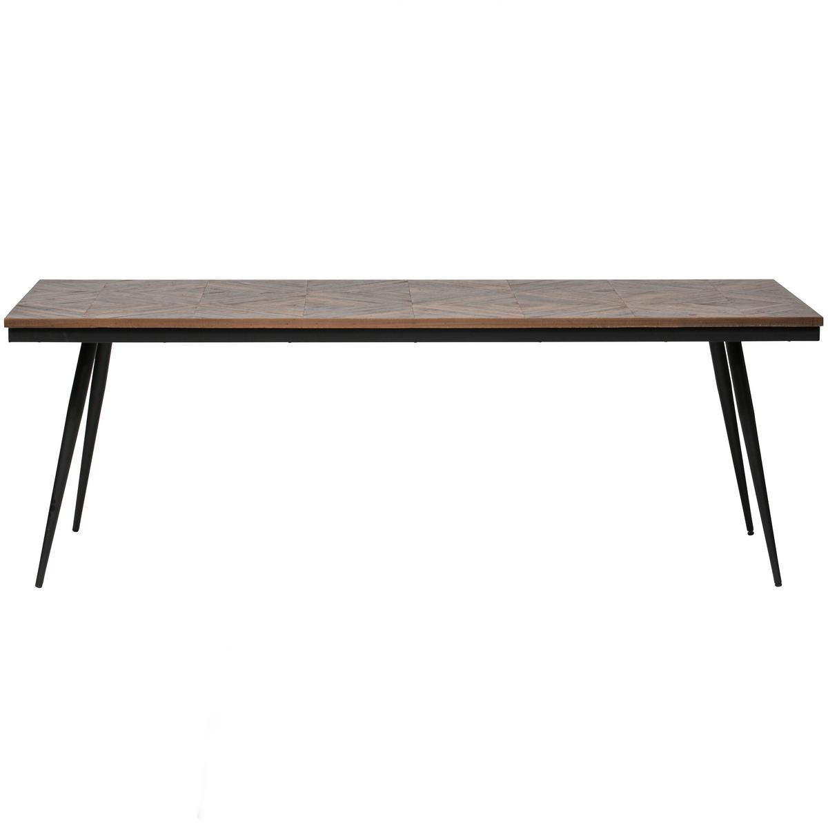 Esstisch Rhombic Teakfarben L: 220 Cm - Schwarz/Teakfarben, Design, Holz/Metall (220/90/76cm) - Livetastic
