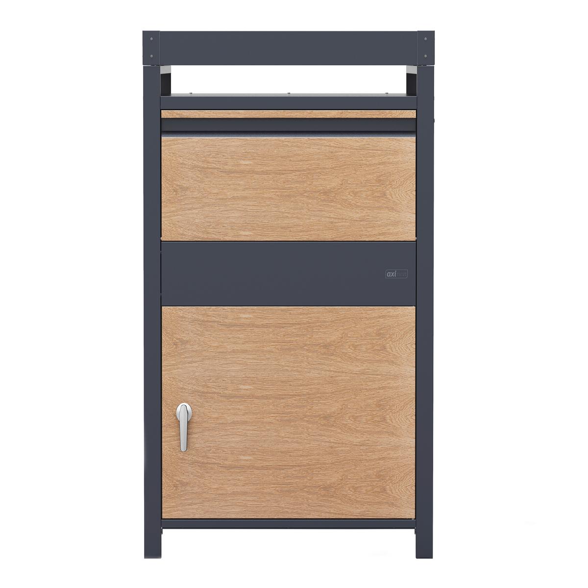 Paketbox Anthrazit, Braun L: 68 B: 80 H: 124 - Anthrazit/Braun, LIFESTYLE, Metall (68/80/124cm)