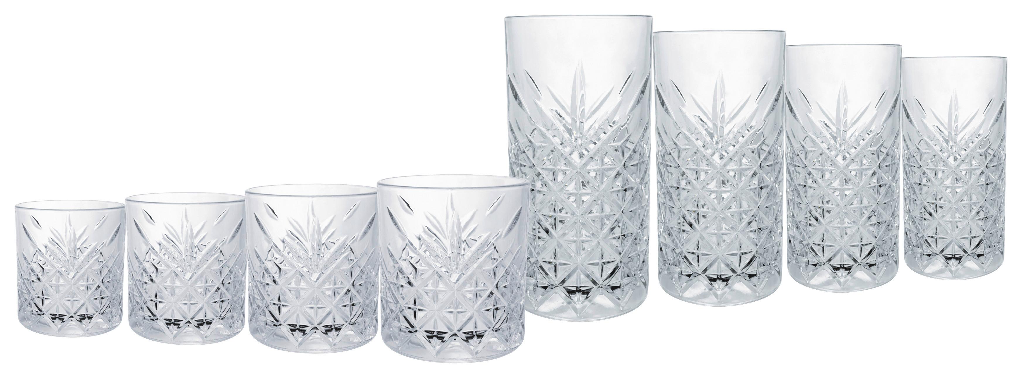 Gläserset Timeless 8--Teilig., Je ca. 450/340 ml - Klar, Basics, Glas (19/15/24cm) - Creatable