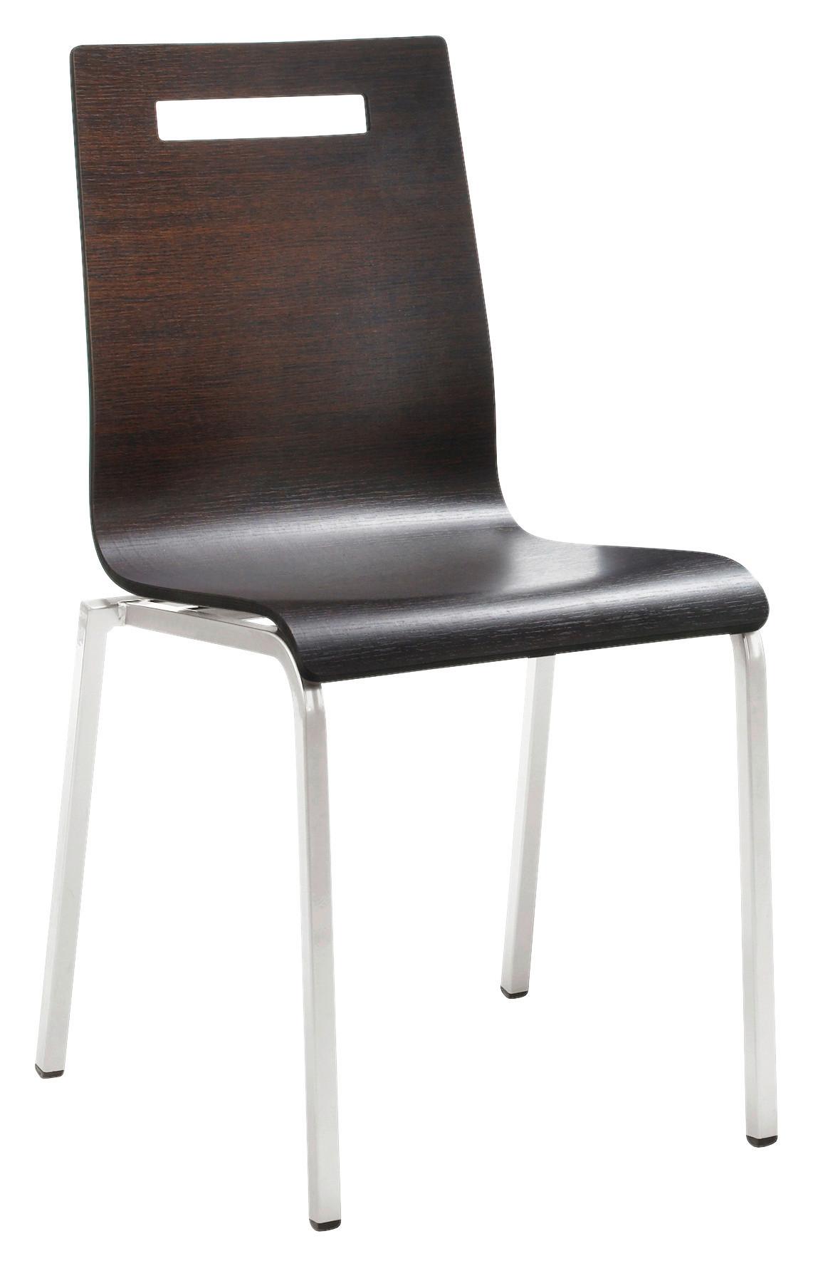 Besucherstuhl My Life Wenge teilmassiv - Wengefarben/Chromfarben, Basics, Holz/Metall (48/87/55cm) - MID.YOU