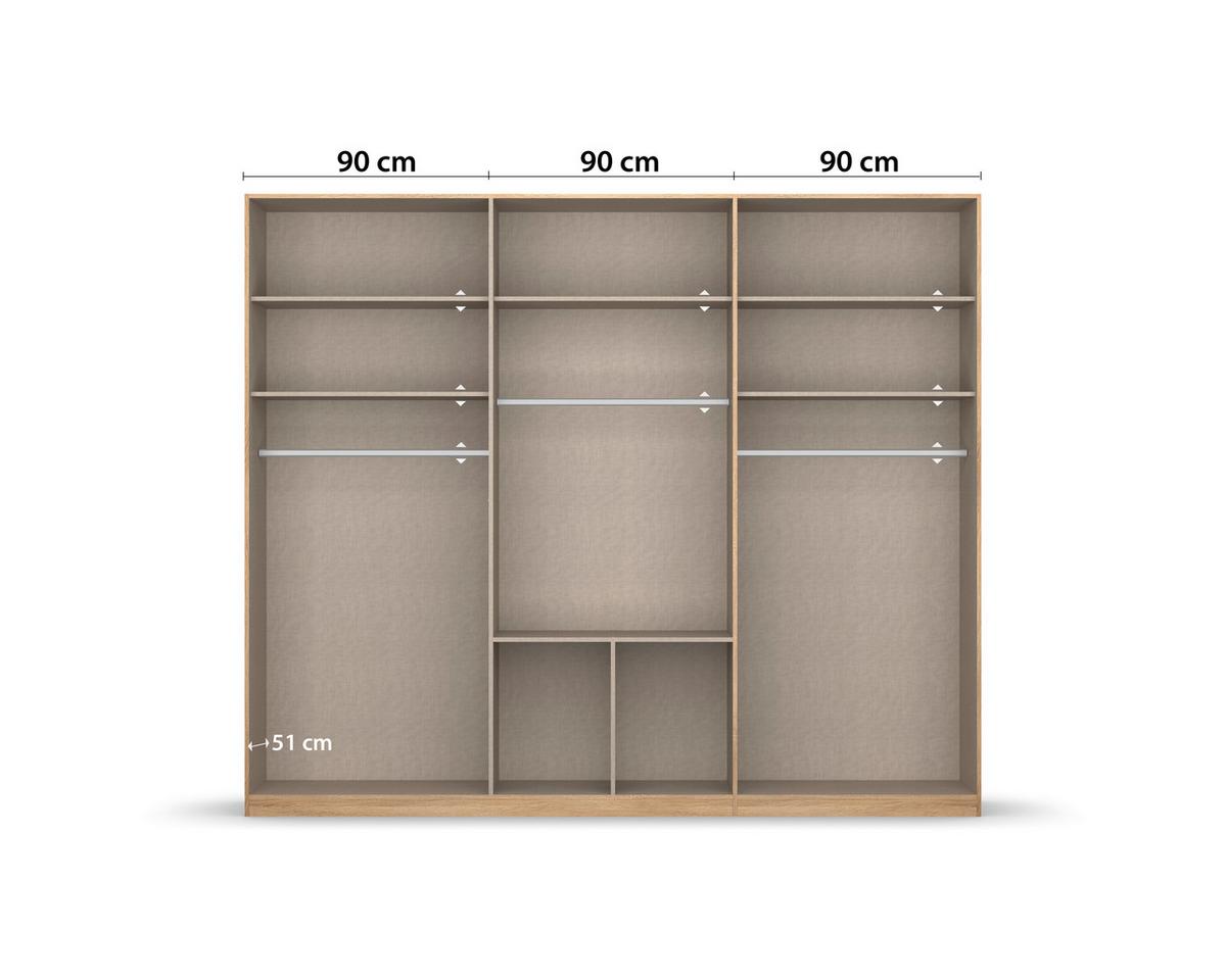 Drehtürenschrank Mit Spiegel 271 Cm Bingen Weiß - Weiß, MODERN, Holzwerkstoff (271/229/54cm) - Rauch Möbel