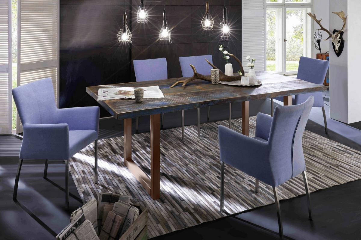ESSTISCH Multicolor/Braun L: 240cm - Multicolor/Braun, MODERN, Holz/Metall (240/100/76,5cm) - MID.YOU