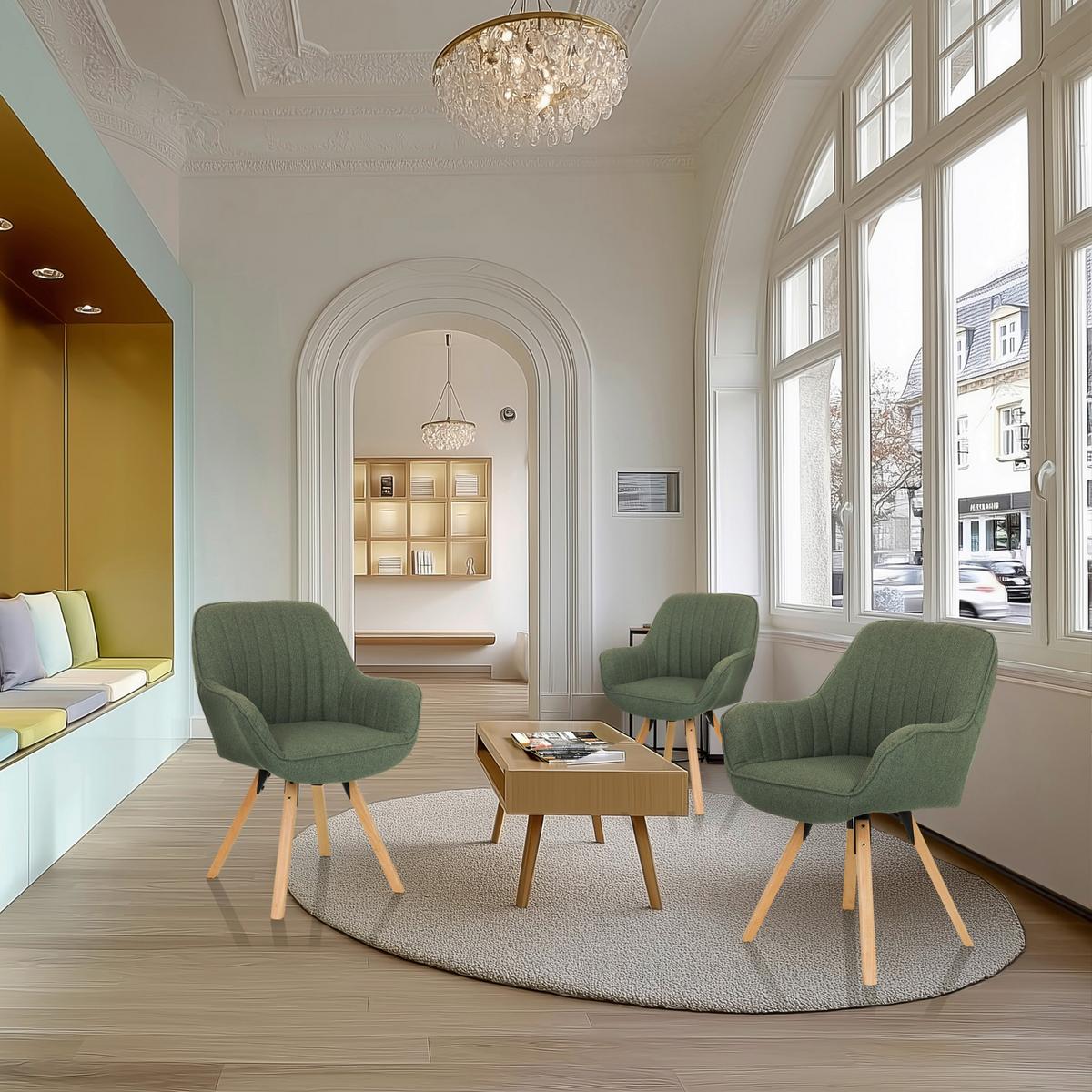 Armlehnstuhl Scandi Ted Mintgrau B: 56 cm - Mintgrau/Buchefarben, MODERN, Holz/Textil (56/84/62cm) - MID.YOU