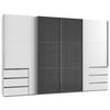 Schwebetürenschrank B: 350 Cm Level 36c Grau/weiß - Weiß/Grau, MODERN, Holzwerkstoff (350/236/65cm) - MID.YOU