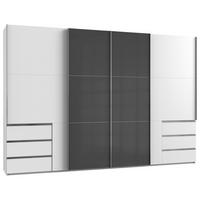 Schwebetürenschrank B: 350 Cm Level 36c Grau/weiß - Weiß/Grau, MODERN, Holzwerkstoff (350/236/65cm) - MID.YOU