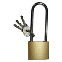 Vorhängeschloss Goldfarben L: 10,5 cm inkl. 3 Schlüssel - Goldfarben, KONVENTIONELL, Metall (4/10,5cm)