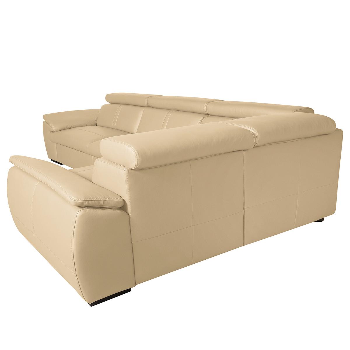 Ecksofa City Beige B: 265x193 Cm - Wengefarben/Beige, Design, Leder (265/193cm) - Livetastic