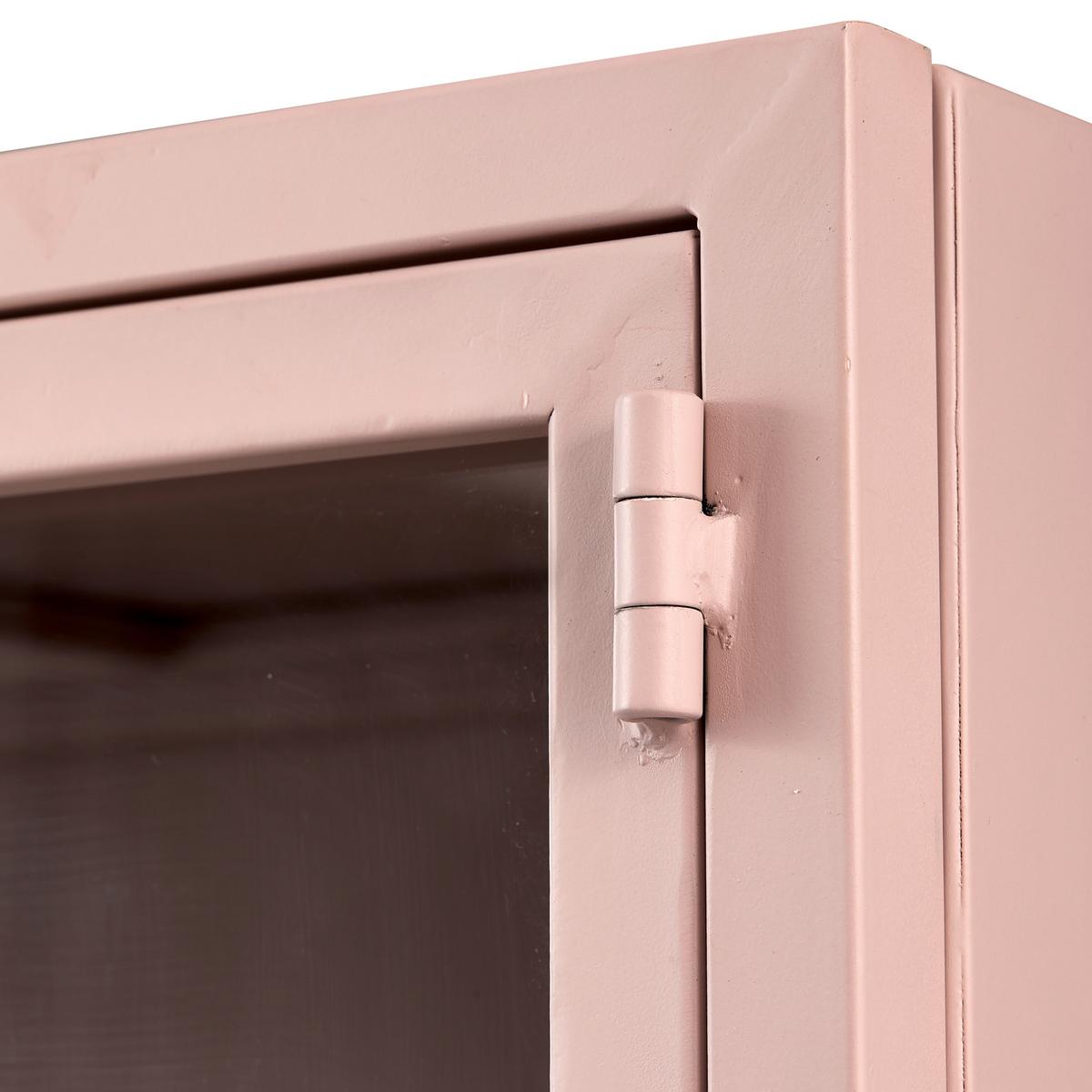 Vitrine Ronja Pink B: 110 Cm - Pink, Design, Glas/Metall (110/189/43cm) - Livetastic