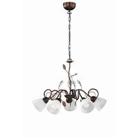 Hängeleuchte Traditio H: 150 Cm 5-Flammig Metall/ Glas - Rostfarben/Braun, KONVENTIONELL, Glas/Metall (70/150cm) - Trio Leuchten