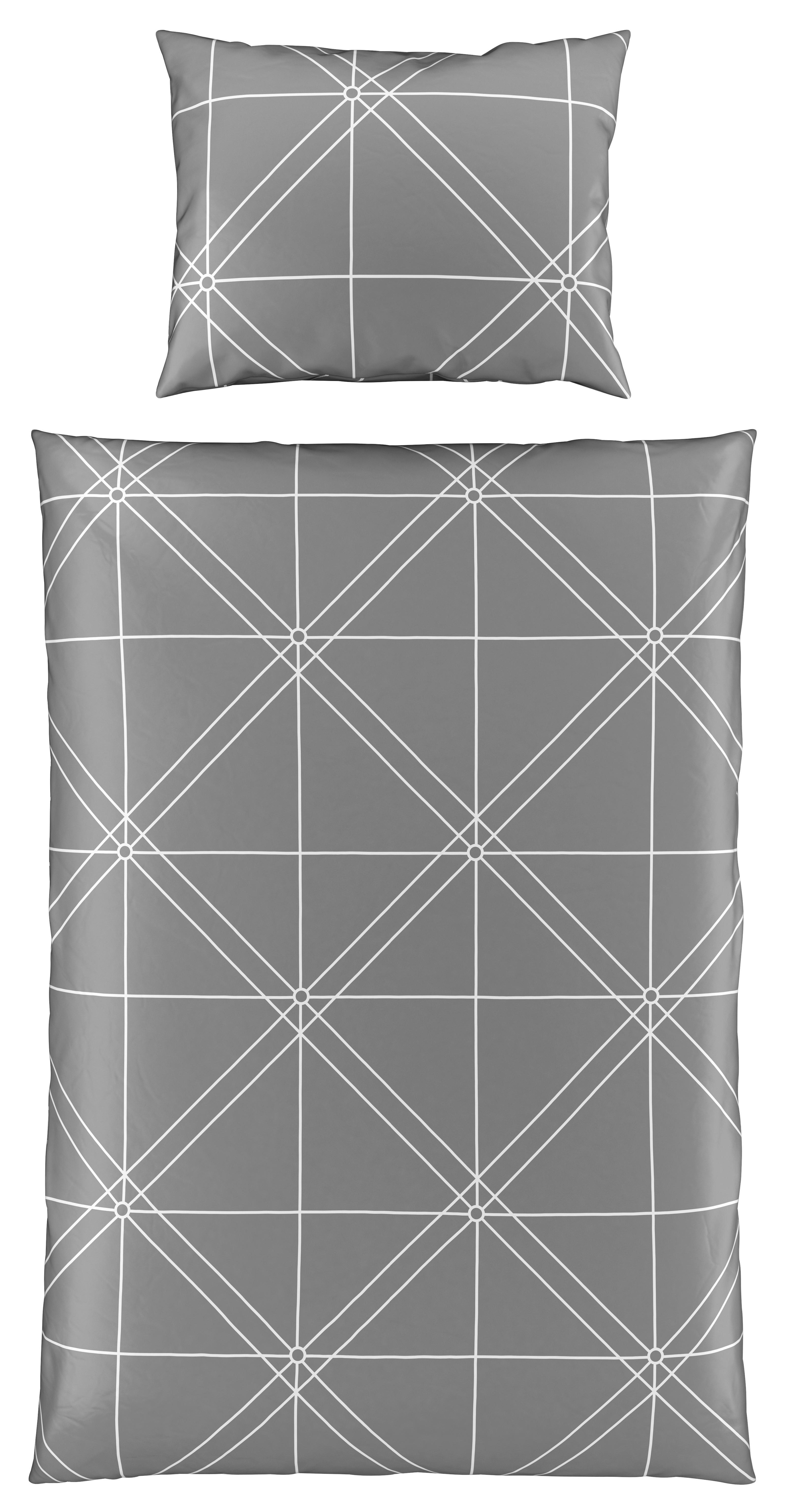 Satin Bettwäsche 140x200 cm Chalene Baumwolle Anthrazit