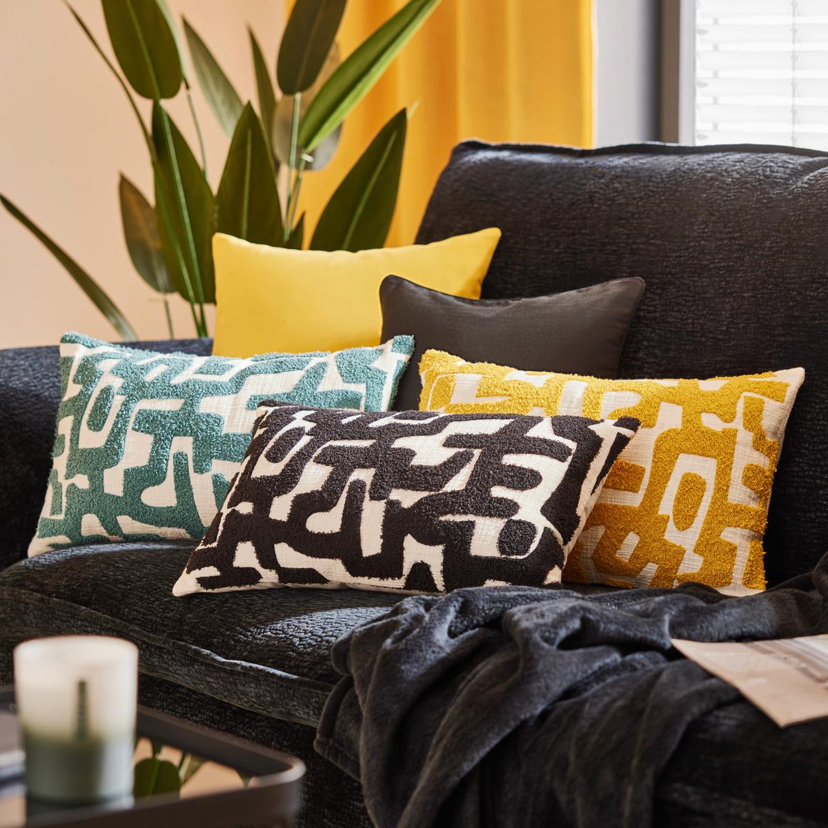 Dekorační polštář Silva, 30/50cm, bílá/černá - bílá/černá, Moderní, textil (30/50cm) - Modern Living