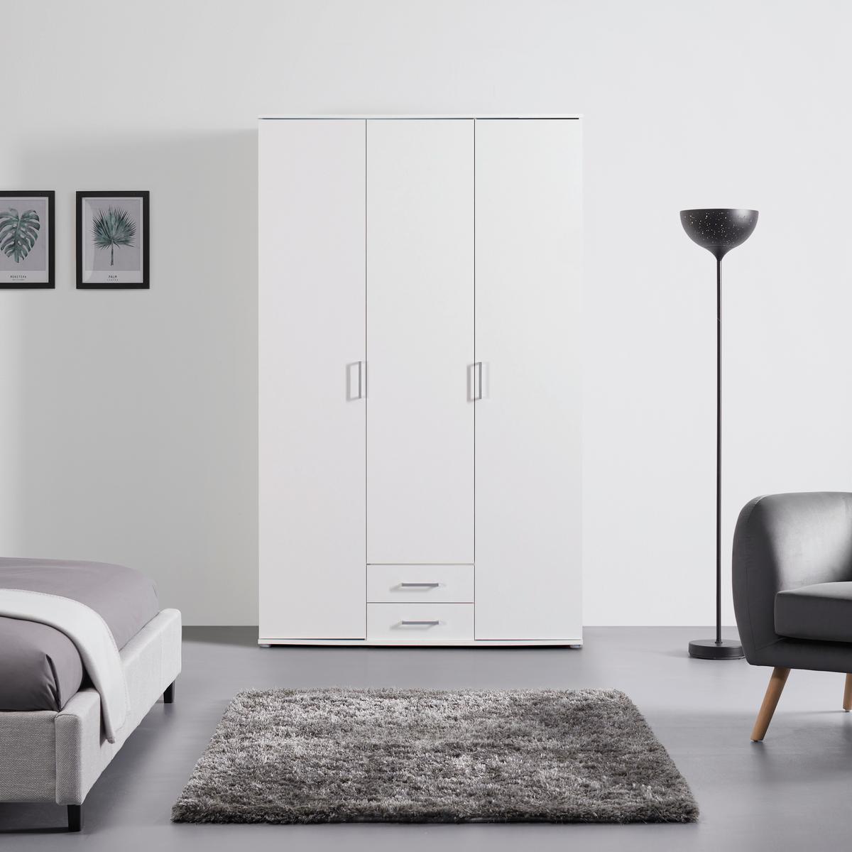 Drehtürenschrank in Weiß - bílá/barvy hliníku, Konvenční, kompozitní dřevo/plast (119,6/196,3/53,5cm) - Mömax