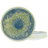 Speiseteller Yuki Steinzeug 4 Personen Geschirrset - Blau/Grün, Basics, Keramik (28cm) - Creatable