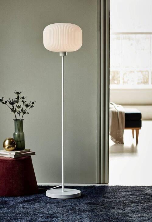 Stehleuchte Milford Weiß D: 30 cm - Weiß, Design, Glas/Metall (30/140cm) - Nordlux
