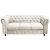 Chesterfield-sofa Cardiff 205 - Wengefarben/Creme, Basics, Textil (205/80/90cm) - P & B