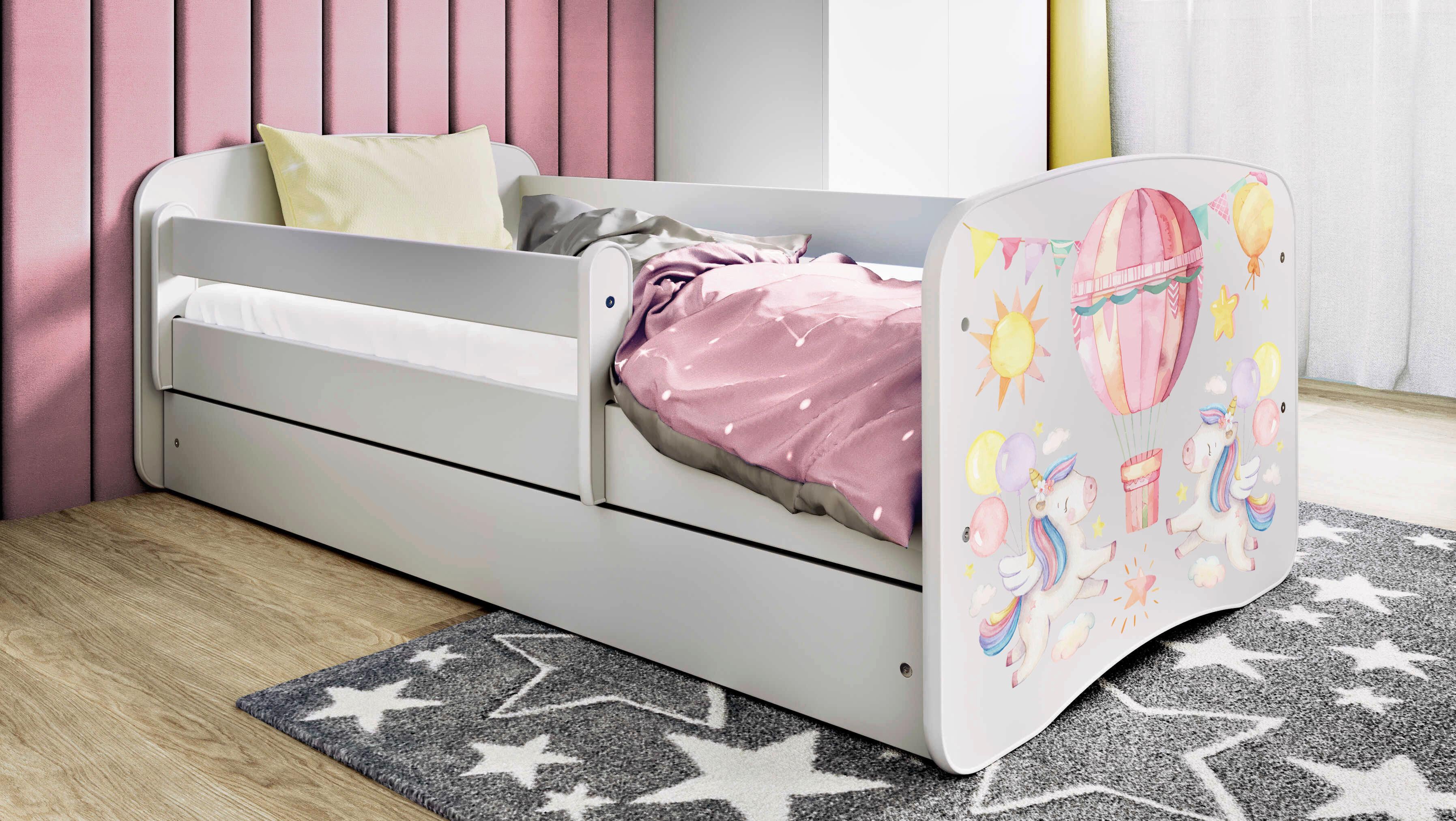 Kinder-/Juniorbett Babydreams Inkl. Matratze 80x160 - Birkefarben/Weiß, MODERN, Holz/Holzwerkstoff (80/160cm) - MID.YOU