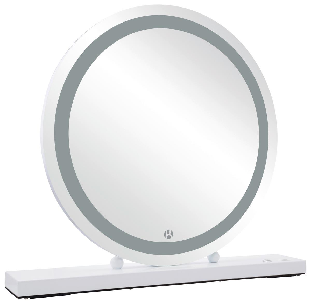 Wandspiegel Led Weiß B: 53 Cm - Weiß, Basics, Glas/Holzwerkstoff (53/10/60cm) - Kayoom