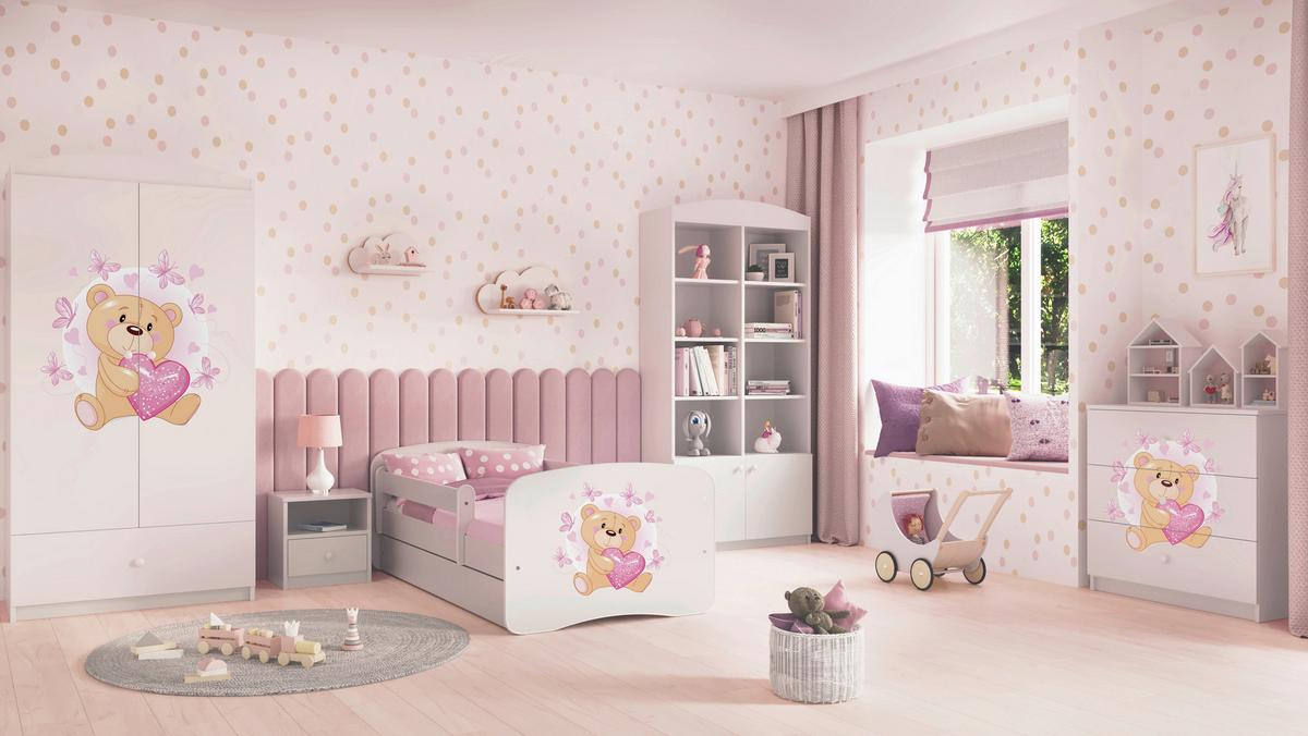 Kinder-/Juniorbett Babydreams inkl. Matratze 80x160 - Birkefarben/Weiß, MODERN, Holz/Holzwerkstoff (80/160cm) - MID.YOU