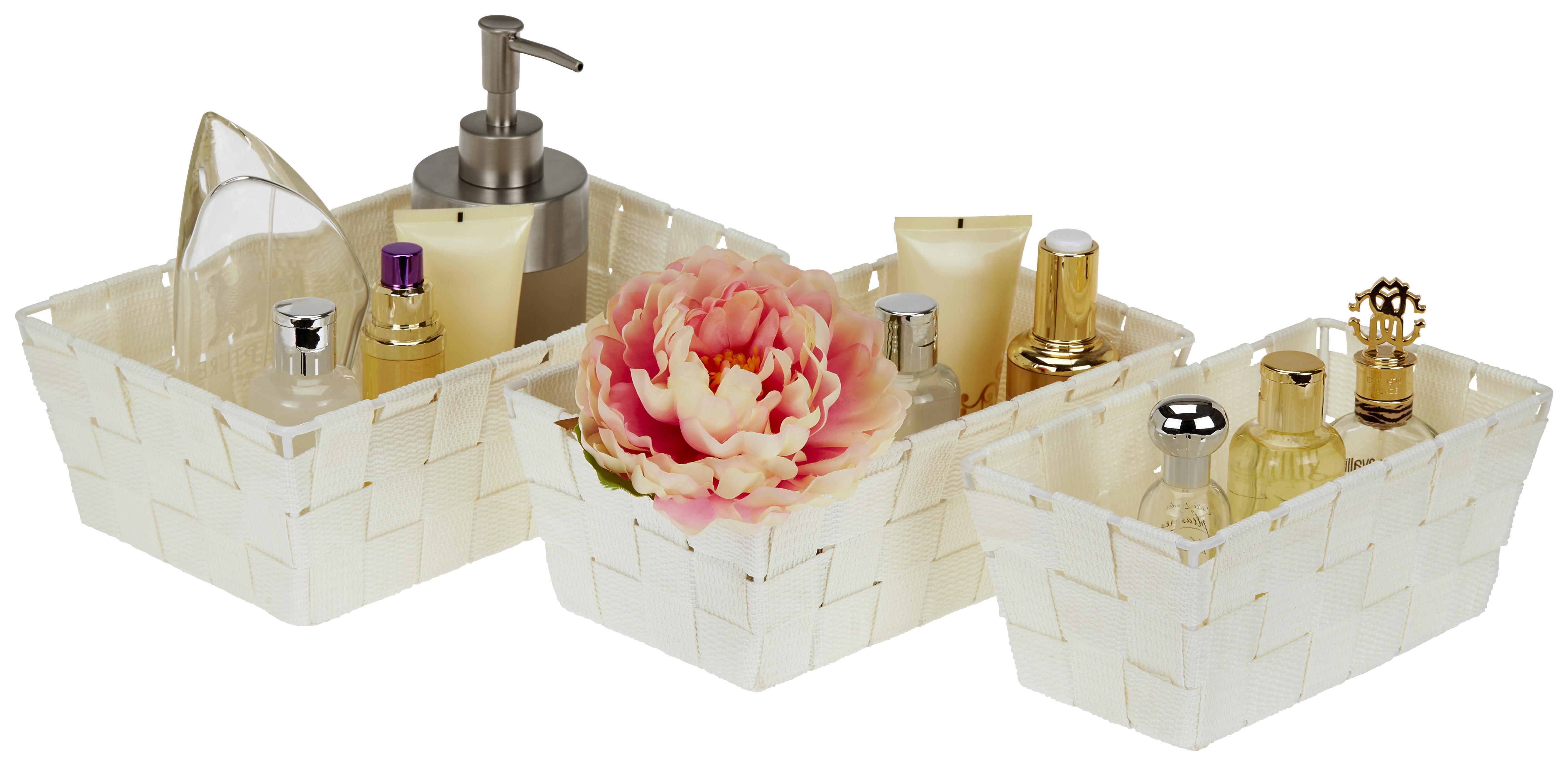 Tárolókosár Gesa - Fehér, konvencionális, Műanyag/Fém - Ombra