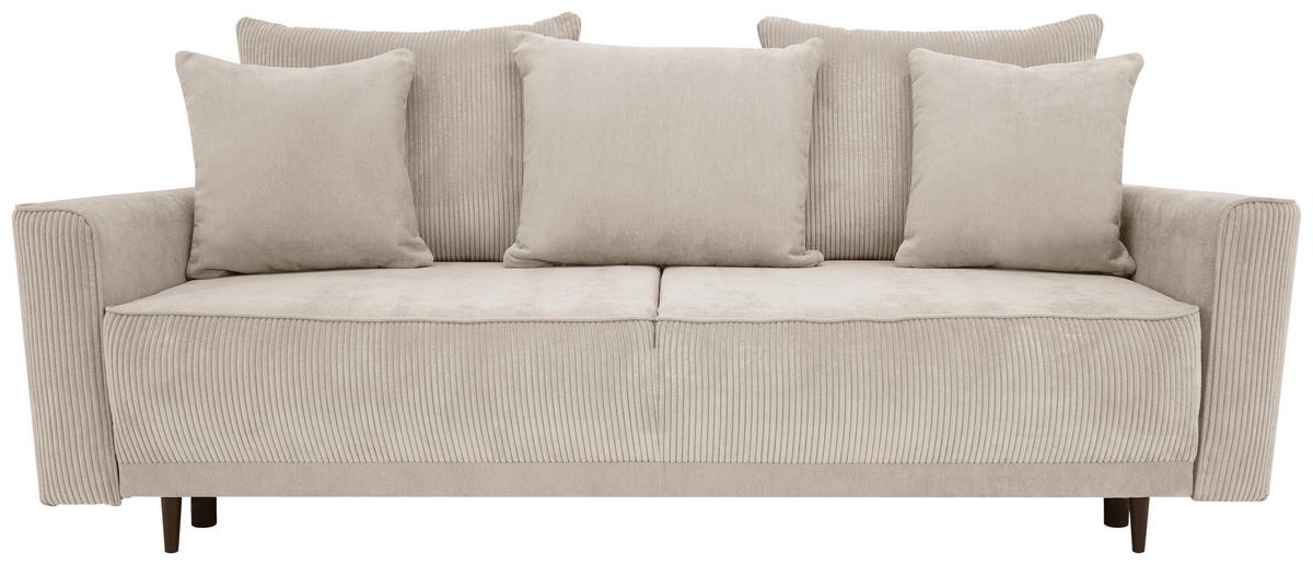 Schlafsofa Larisa Beige B: 232 cm - Beige/Schwarz, MODERN, Textil (232/96/112cm) - MID.YOU
