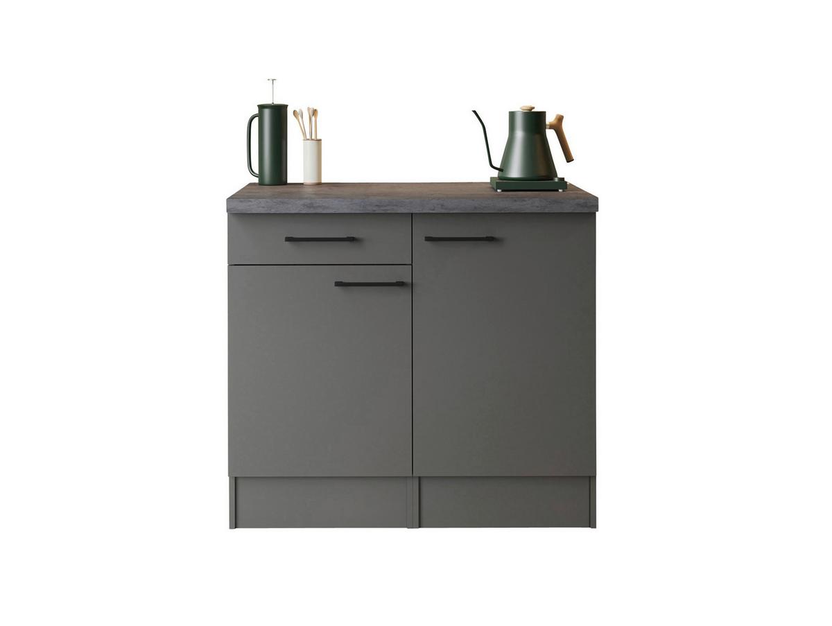 BUFFET Oliver, Grau B: 100 cm - Grau, Trend, Holzwerkstoff (100/90/60cm) - Respekta