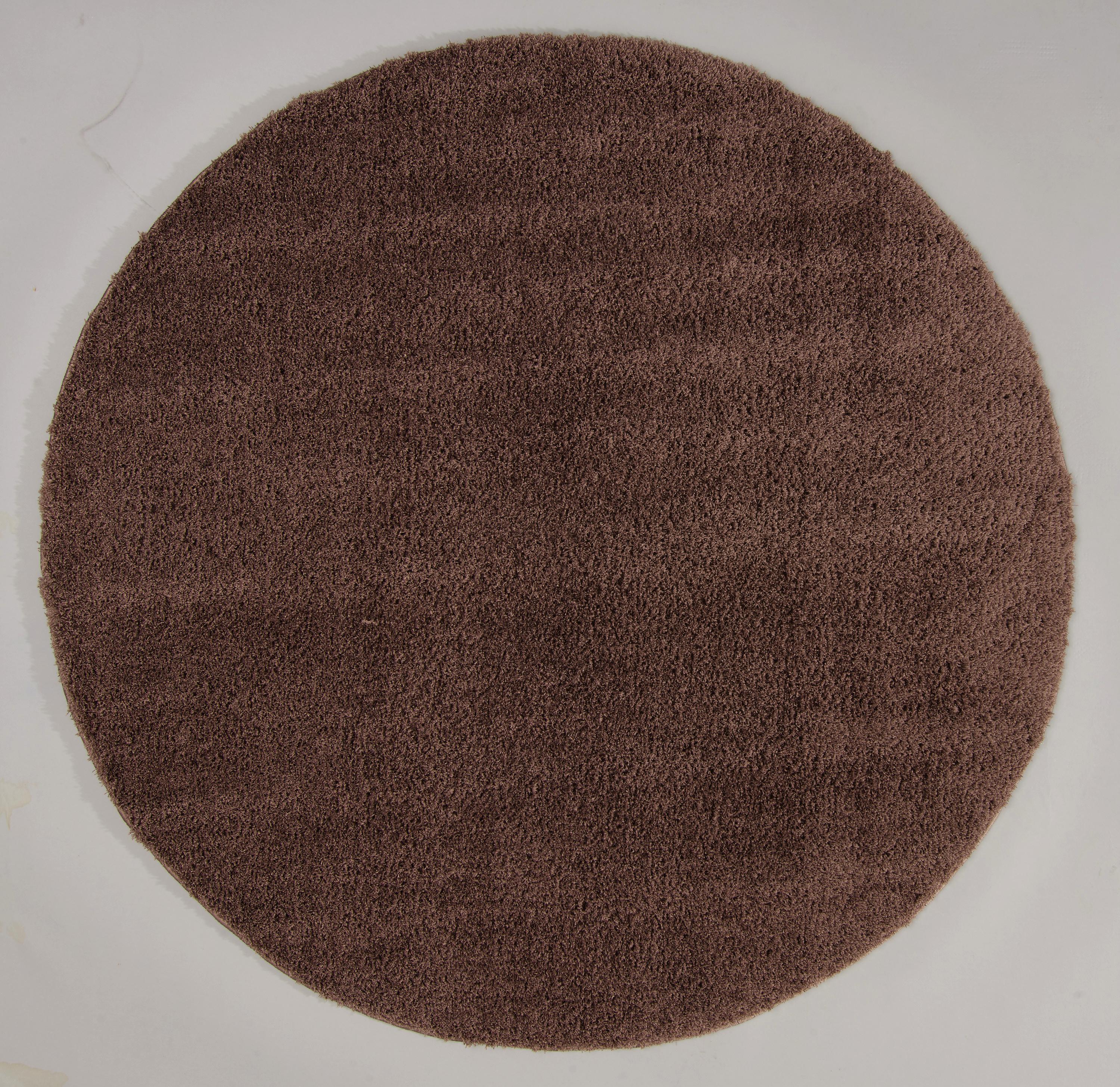 Hochflorteppich Hf Nobel Micro Braun 140 Rund - Braun, MODERN, Textil (140cm)