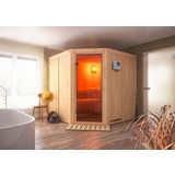Sauna Nizza mit interner Steuerung am Ofen - Naturfarben, MODERN, Holz (196l) - Karibu