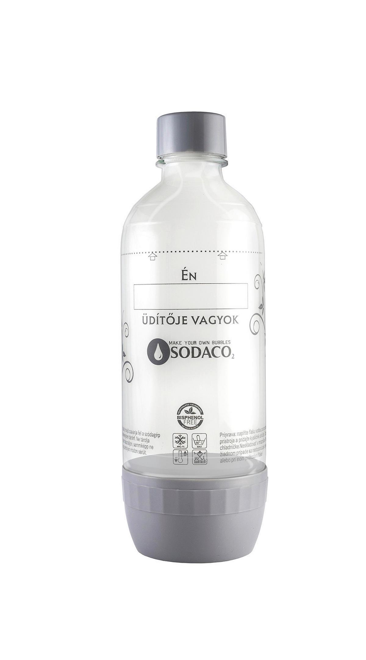 Szódagép-palack Szénsavasító Flakon - műanyag (8,5/25/8,8cm)