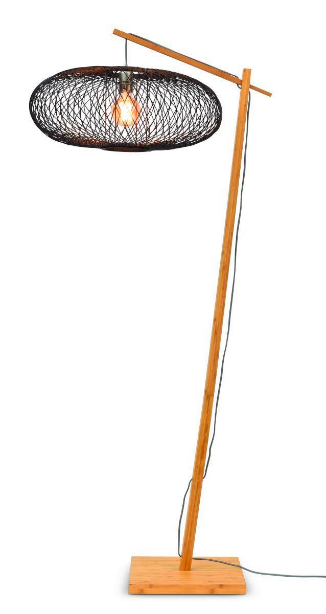 Stehleuchte Cango/f/ad/n/6025/b - Schwarz/Naturfarben, Trend (176/60/80cm) - Good & Mojo