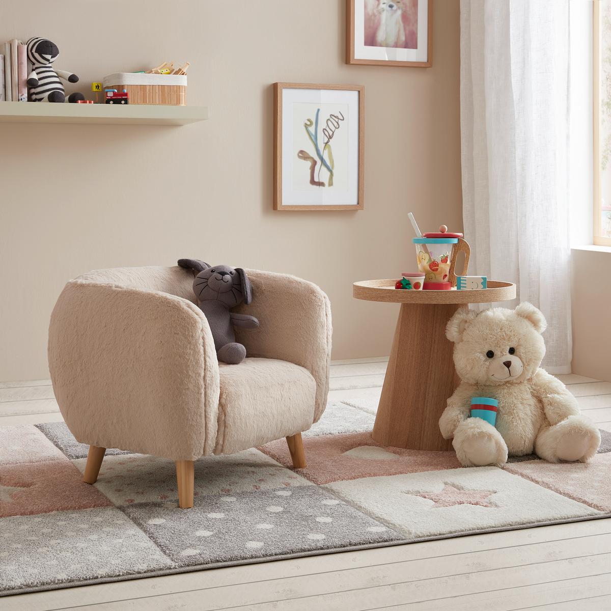 DĚTSKÉ KŘESLO FLUFFY -TREND- - béžová, Moderní, dřevo/kompozitní dřevo (52/44/41cm) - Premium Living