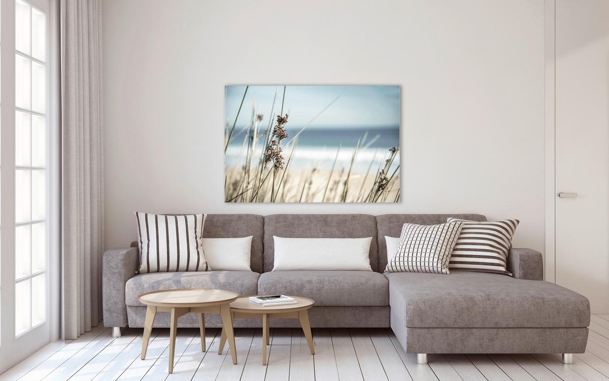 Obraz na plátne Desteny, š/v/h: 150/100cm - modrá/biela, Basics, kompozitné drevo (150/100/3.00cm) - Modern Living