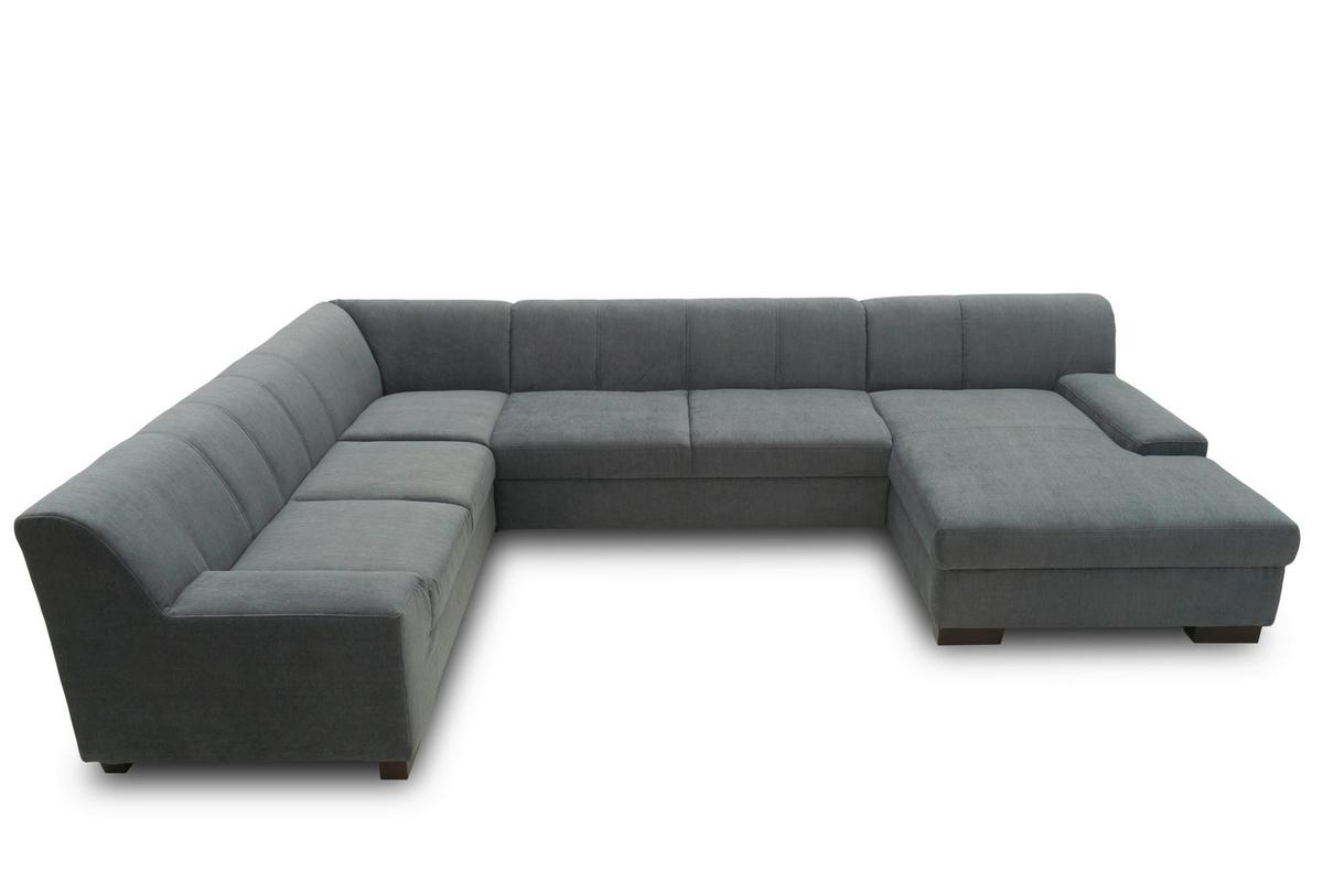 Wohnlandschaft Norma Mit Schlaffunktion Dunkelgrau - Wengefarben/Dunkelgrau, Design, Textil (212/328/153cm) - MID.YOU