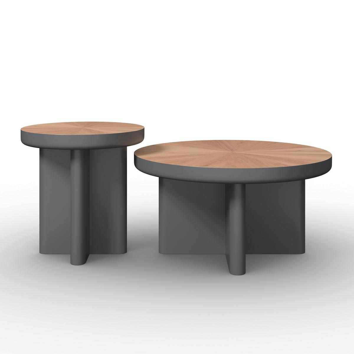 KONFERENČNÍ STOLEK VIOLA - šedá/barvy dubu, Moderní, dřevo/kompozitní dřevo (80/50/80/50/41/51cm) - Bessagi Home