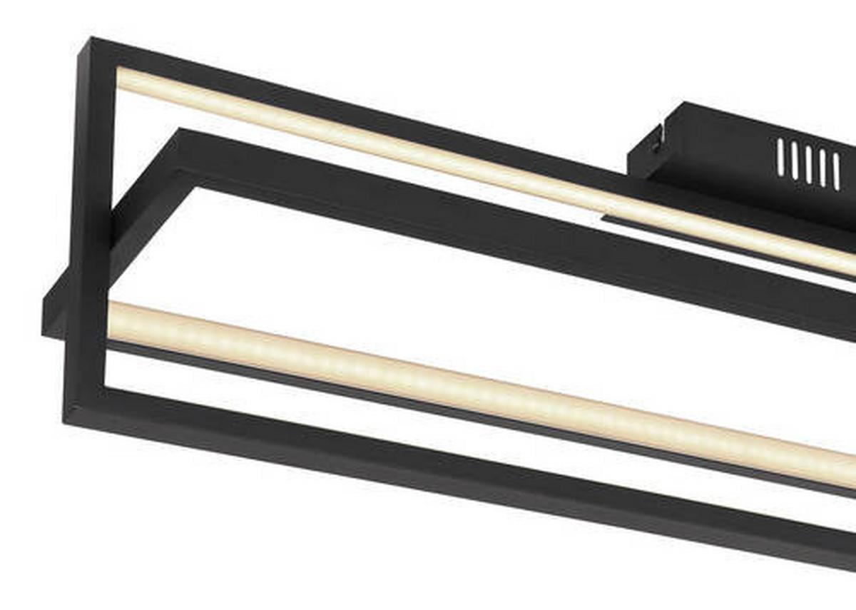 LED-Deckenleuchte 67195d - Opal/Schwarz, Trend, Kunststoff/Metall (82/18/21,5cm) - Globo
