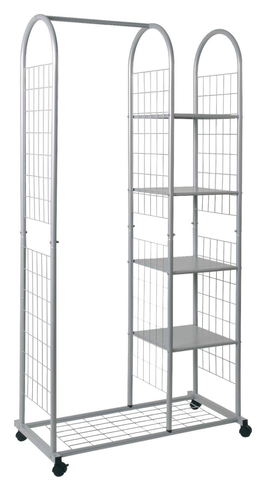 Kleiderwagen Carola mit Rollen - Alufarben, MODERN, Kunststoff/Metall (85/171/38cm)