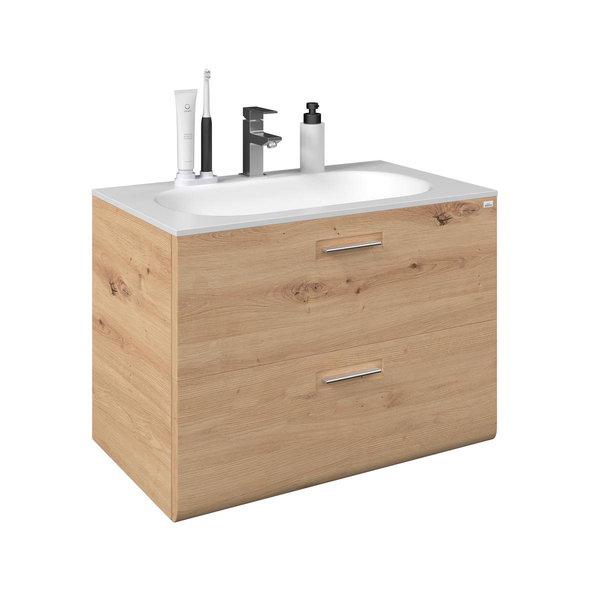 Waschbeckenunterschrank mit Soft-Close Avensis, B: 75 cm - Eichefarben, MODERN, Holzwerkstoff (75/53/45cm) - Luca Bessoni