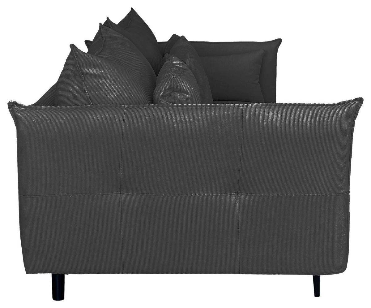 2-sitzer-sofa Sing Dunkelgrau Cord B: 262 Cm - Dunkelgrau/Schwarz, Design, Textil (262/91/115cm) - MID.YOU