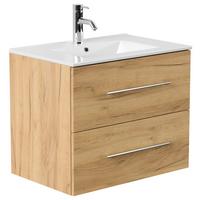 WASCHTISCHKOMBI Homeline, Eichefarben B: 71 cm - Eichefarben/Weiß, Basics, Keramik/Holzwerkstoff (71cm) - MID.YOU